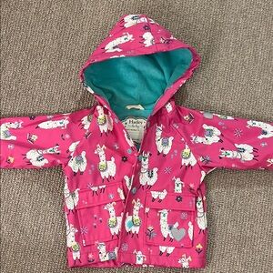 Hatley Pink Llama Print Kids Raincoat